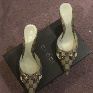 Gucci Beige Slip Shoes